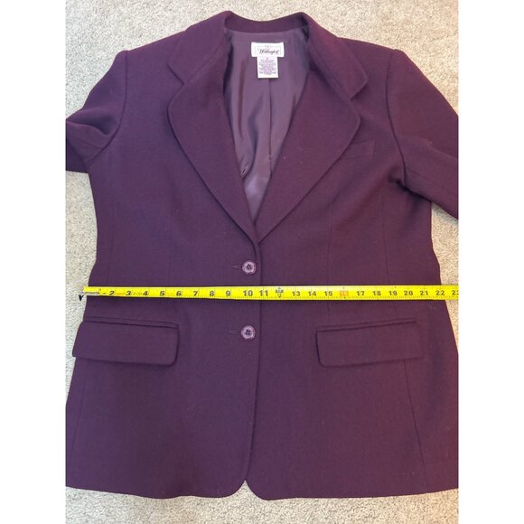 Worthington Women's Size 16 Burgundy Blazer 100% Wool Office Career - Picture 12 of 16
